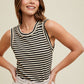 STRIPED RIBBED KNIT TANK