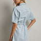 COLLARED CHAMBERY DENIM MINI DRESS