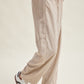 STRIPED SEAM DETAIL WIDE LEG DRAWSTRING PANTS