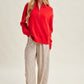 STRIPED SEAM DETAIL WIDE LEG DRAWSTRING PANTS