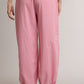 GINGHAM DRAWSTRING WIDE LEG JOGGER PANTS