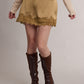 LACE TRIM SATIN MINI SKIRT