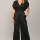 SMOCKED DETAIL OPEN TIE BACK JUMPSUIT