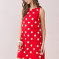 Polka Dot Print Sleeveless Shift Dress