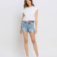 *MID RISE RAW DISTRESSED HEM SHORTS T6390
