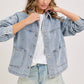 WASHED DENIM JACKET WITH PATCH POCKET PERFECT FOR LAYERING