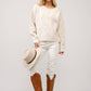 Western Boots Stitch Pattern Crew Neck Sweater