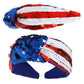 Patriotic Tricolor Sequin Top Knotted Headband