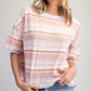 Striped Boxy Tee - Coral Breeze