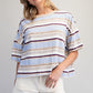 Striped Boxy Tee - Blueberry