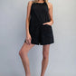 Sleeveless Patch Pocket Romper - Black