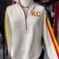 Chiefs 3/4 Zip Sweater - Cream