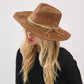 Distressed Fabric Band Rustic Cowgirl Fedora Hat