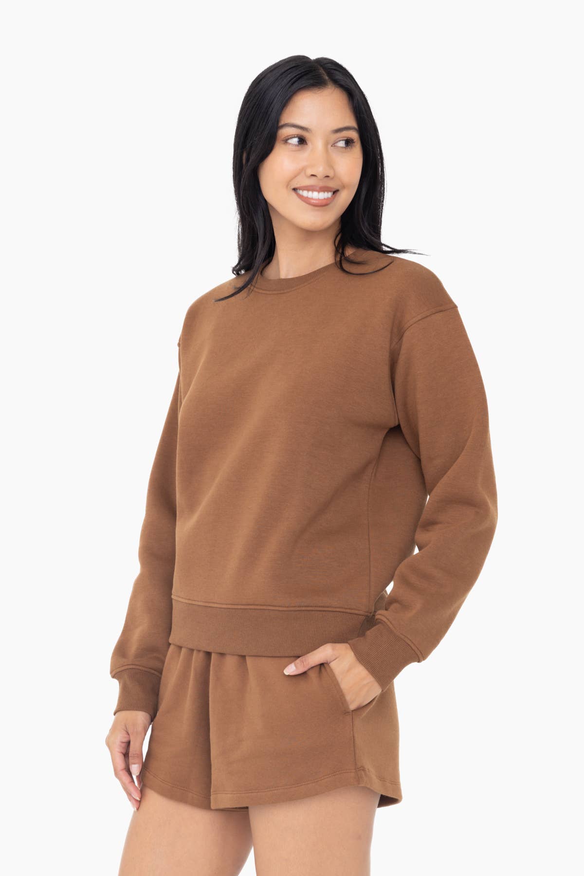 Classic Fit Fleece Sweatshirt - Cocoa Dust