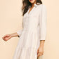 BUTTON DOWN MINI DRESS - CREAM