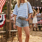 Americana Striped Oversized Tee