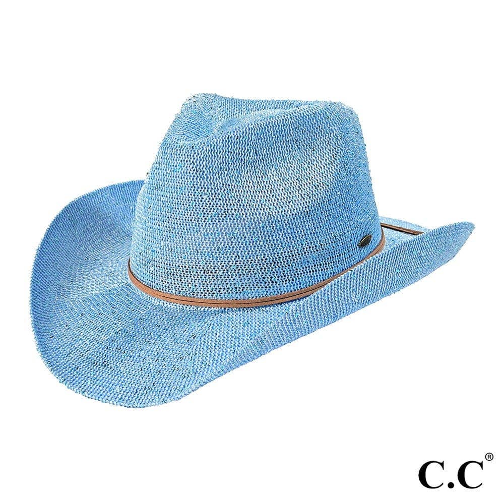 C.C Brand Sequin detailing Cowboy hat with suede trim