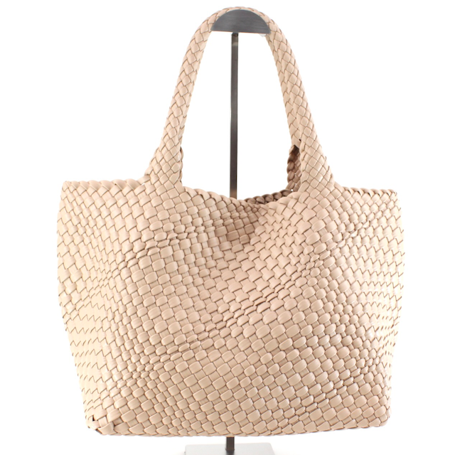 Woven Tote Bag w/Cosmetic Pouch - Apricot