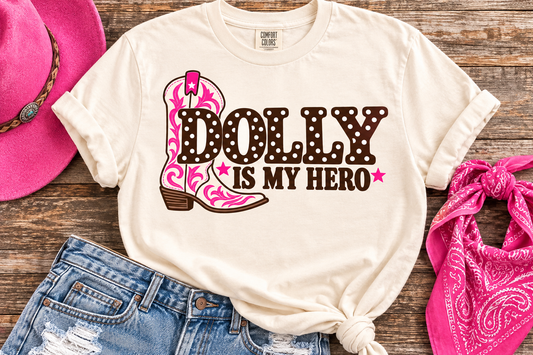 Dolly is my Hero Cowboy Boot - T'Shirt