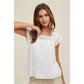 WHITE FLORAL EYELET BLOUSE WITH SELF BACK TIE