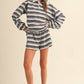 STRIPE OVERSIZED RUGBY SWEATSHIRT AND SHORTS