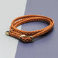 CLASSIC LEATHER BRAIDED BELT - BROWN