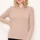 Long Sleeve Out Seam Detailed Top - Taupe