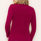 Long Sleeve Out Seam Detailed Top - Wine