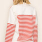 STRIPE COLOR BLOCKED SWEATSHIRT - ORANGE