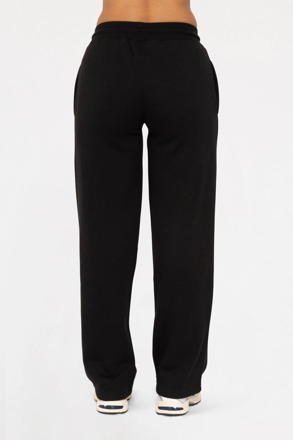 Cotton Blend Sweat Pants - BLACK