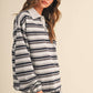 STRIPE OVERSIZED RUGBY SWEATSHIRT AND SHORTS
