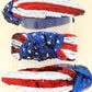 Patriotic Tricolor Sequin Top Knotted Headband