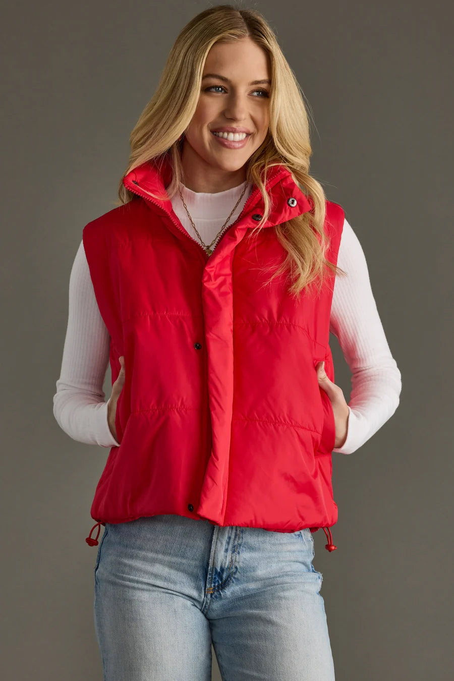 Classic Red Puffer Vest