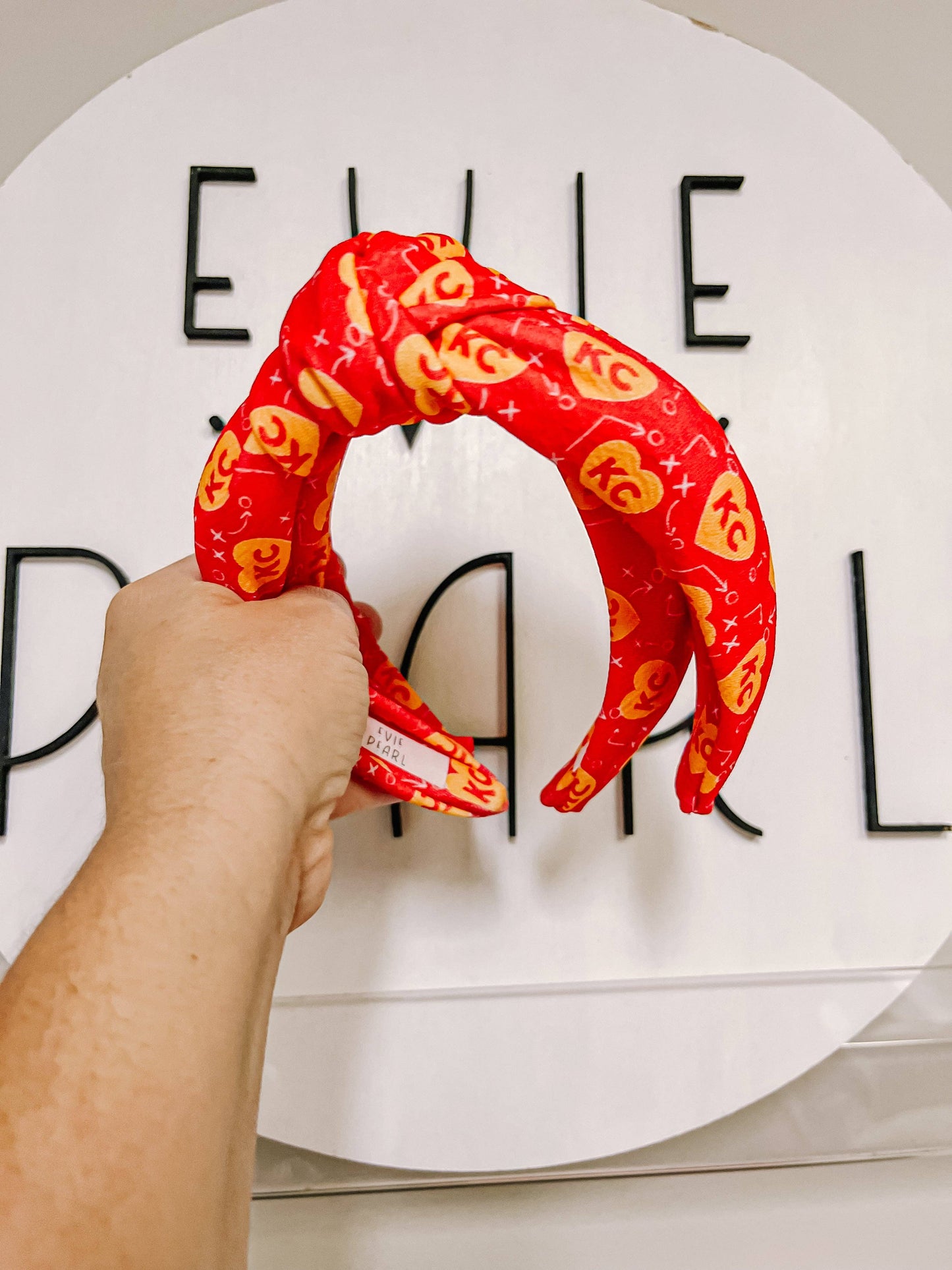 *Red KC Heart Knotted Headband