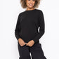 PRIMA COTTON BLEND LONG SLEEVE TEE - BLACK