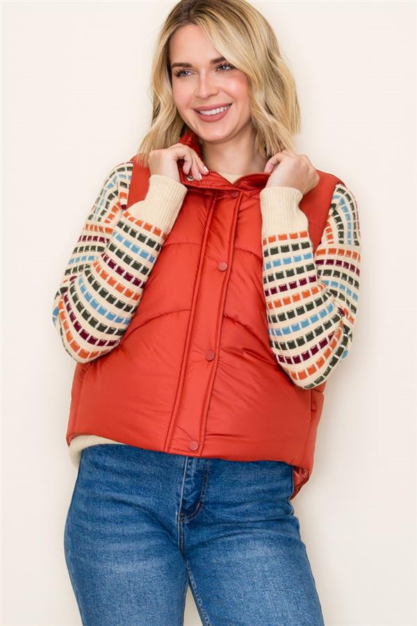 Rust Puffer Vest