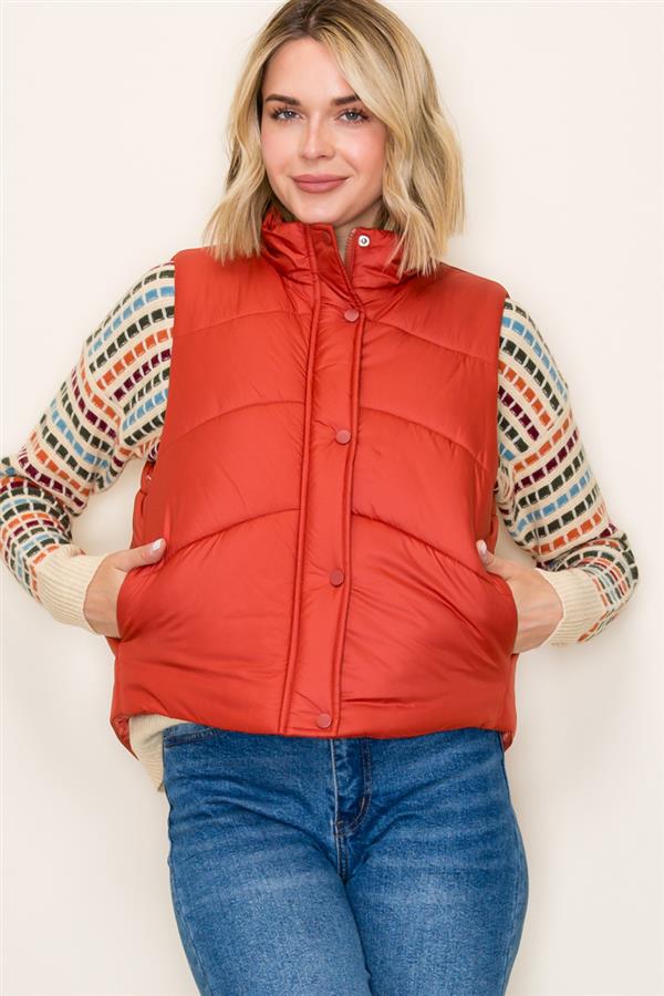 Rust Puffer Vest