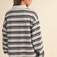 STRIPE OVERSIZED RUGBY SWEATSHIRT AND SHORTS