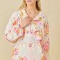 *Floral Print Hoodie Windbreaker