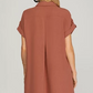 DROP SHOULDER SHIRT DRESS WITH POCKETS