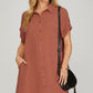 DROP SHOULDER SHIRT DRESS WITH POCKETS