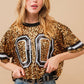 Sequin Game Day Crop Varsity Top