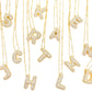 Initial Cz Balloon Bubble 18K Gold Necklace