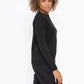 PRIMA COTTON BLEND LONG SLEEVE TEE - BLACK