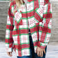 Christmas Plaid Casual Flannel Shacket