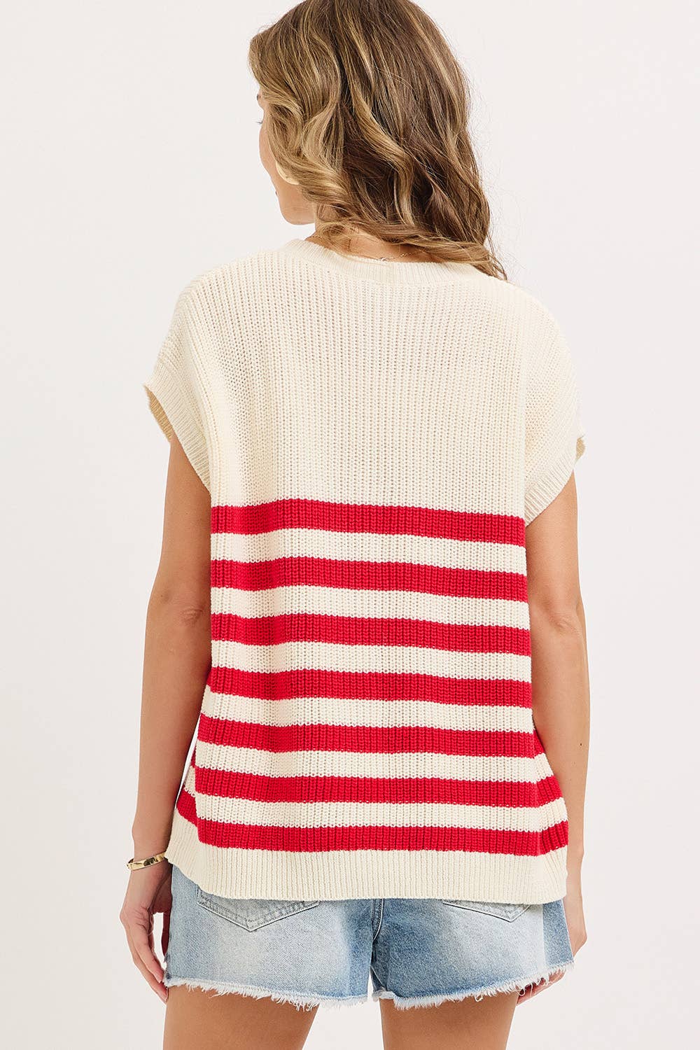 STAR AND STRIPE AMERICAN FLAG KNIT TOP
