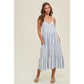 *TIERED MULTI-STRIPPED MIDI DRESS