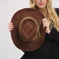 Distressed Fabric Band Cowgirl Fedora Hat