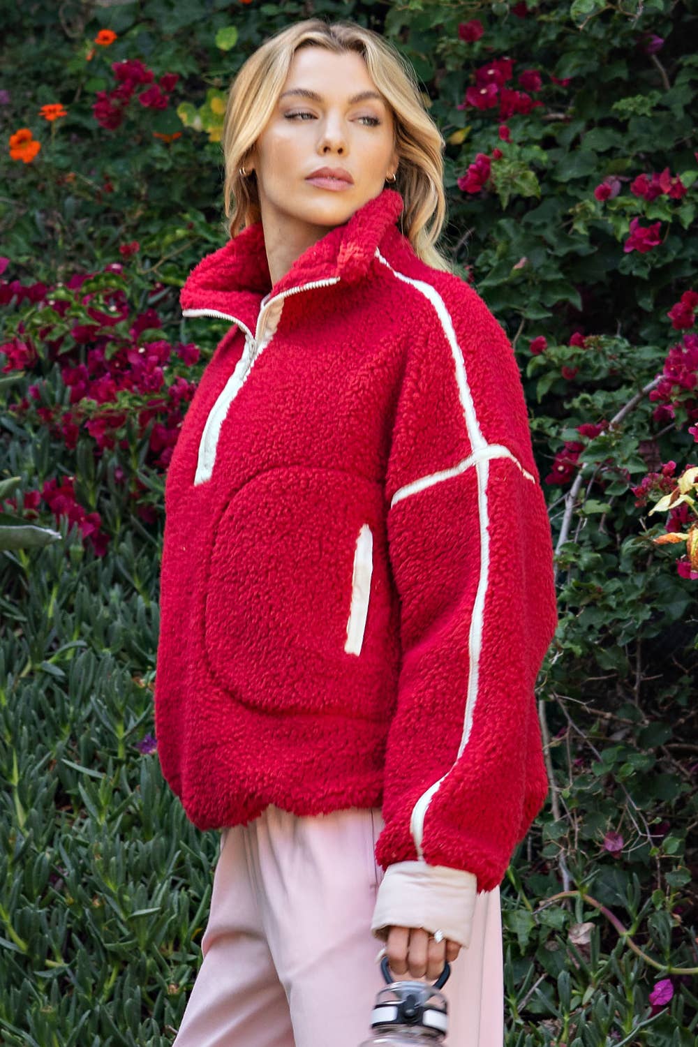 SHERPA MOCK NECK QUARTER ZIP JACKET