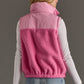 Lt. Pink 3/4 Zip Quilted Sherpa Vest